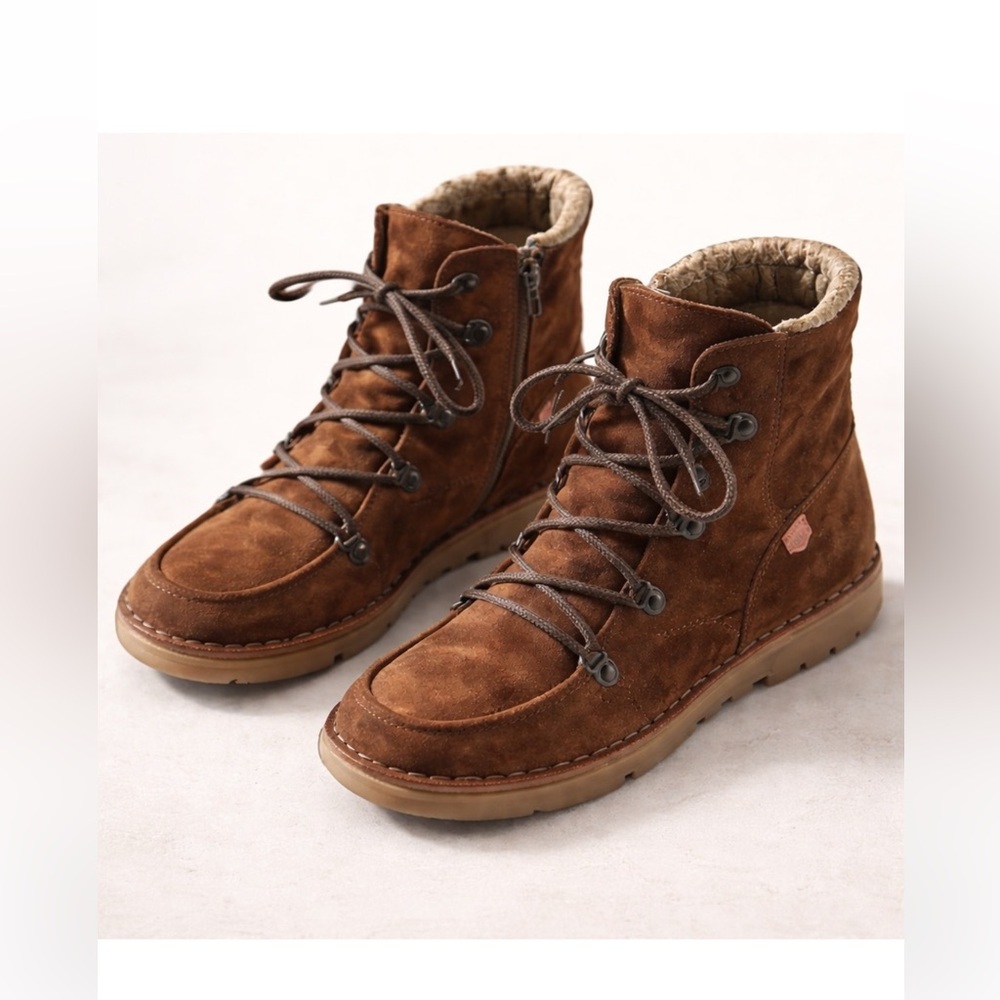 On Foot Brown Suede Lace Up Ankle Boots Made in Spain EU 40